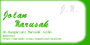 jolan marusak business card